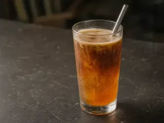 萊茵咖啡 萊茵日落，完成後的飲品成品照